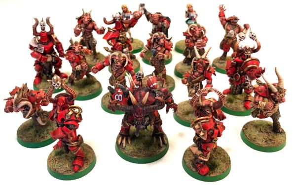 The Norsca Under-17s, my Khorne-themed Chaos team.